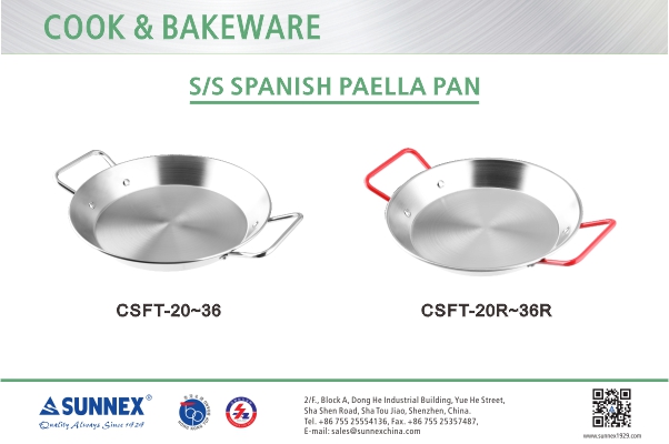 Sunnex paslanmaz çelik İspanyol paella tavası