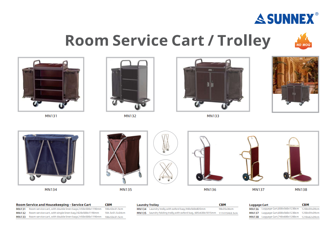 SUNNEX yeni ürünleri: Oda Servis Arabası / Arabası