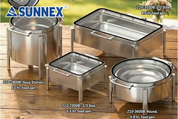 SUNNEX İstiflenebilir ve Rüzgar Geçirmez Dış Mekan Chafer'ları ile her büfeyi güzelleştirin