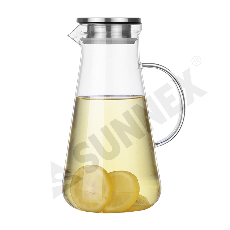 Düz kapalı cam sürahi 1.2ltr 1.5ltr 1.8ltr 2.2ltr